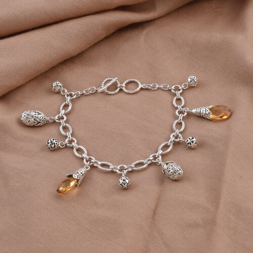 Royal Bali Kollektion - Citrin-Armband, ca. 19 cm, 925 Silber image number 1