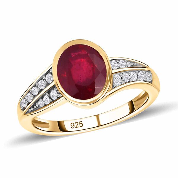 Afrikanischer Rubin und Zirkon-Ring - 2,91 ct. image number 4