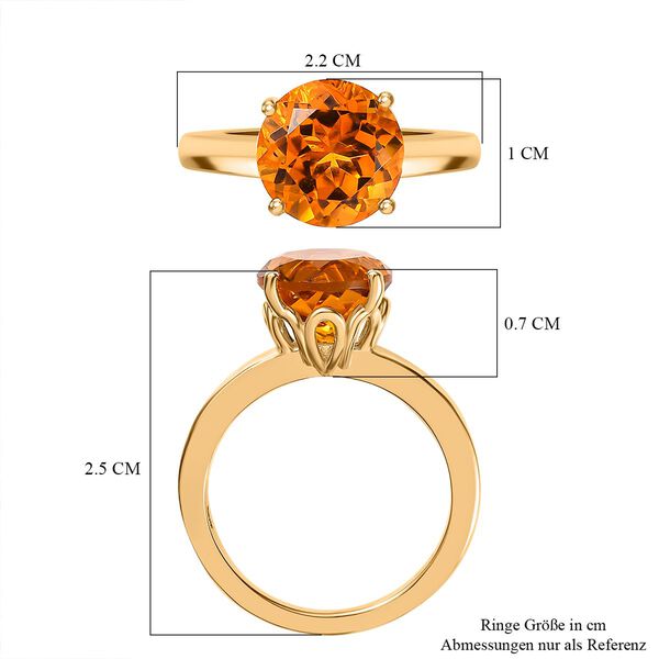AA Serra Gaucha Citrin Ring, 925 Silber Gelbgold Vermeil, (Gr&ouml;&szlig;e 16.00) ca. 2.60 ct image number 7