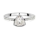 Moissanit-Ring, 925 Silber Platin (Größe 16.00) ca. 1,39 ct