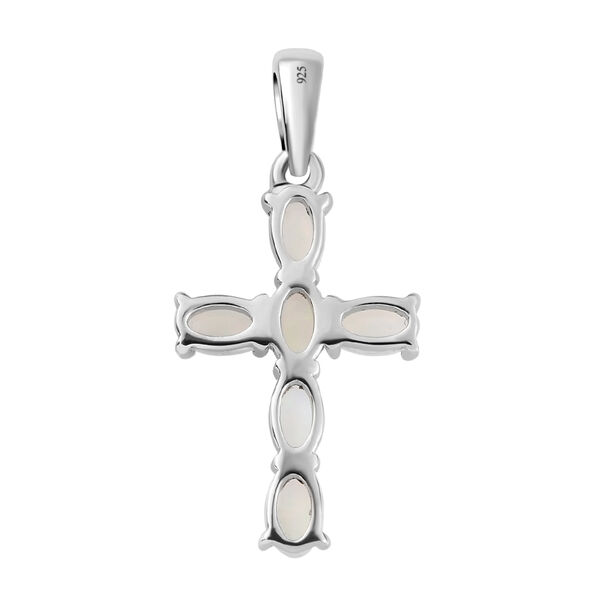 Nat&uuml;rlicher, &auml;thiopischer Opal-Kreuz-Anh&auml;nger in Silber image number 5