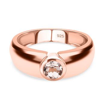 Morganit Ring, 925 Silber Ros&eacute;gold Vermeil, (Gr&ouml;&szlig;e 17.00), ca. 0.43 ct