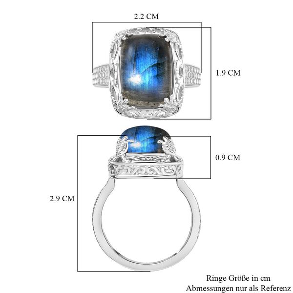 D'Joy AAA Labradorit Ring 925 Silber rhodiniert (Größe 17.00) ca. 7,38 ct image number 7
