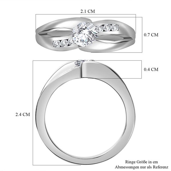 Moissanit Ring, 925 Silber rhodiniert - 0,62 ct image number 7