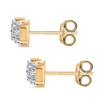 LUXURIANT SI Labor Diamant Ohrringe, 925 Silber Gelbgold Vermeil - 0,26 ct.