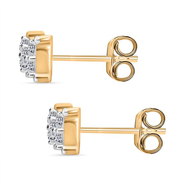 LUXURIANT SI Labor Diamant Ohrringe, 925 Silber Gelbgold Vermeil - 0,26 ct. image number 2