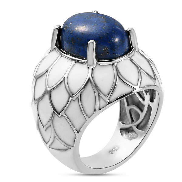 Lapislazuli Ring Messing platiniert  ca. 6,39 ct image number 5