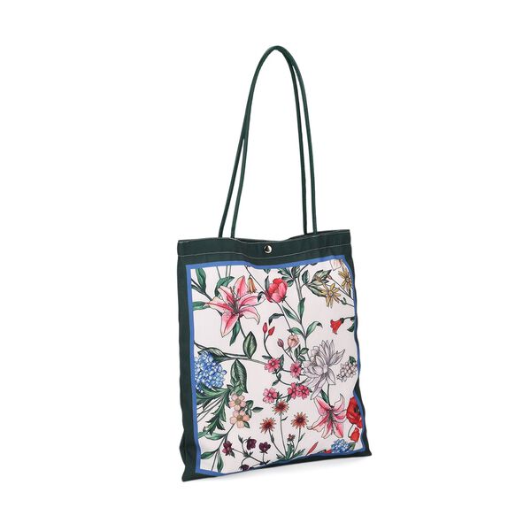 2er-Set Einkaufstaschen mit floralem Motiv, 34x40 cm, Dunkelgrün image number 7