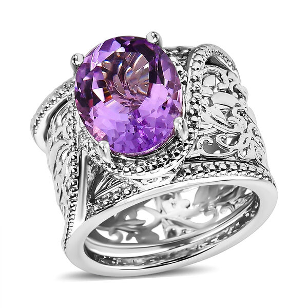 Rose De France Amethyst Cocktail Ring - 4,70 ct. image number 5