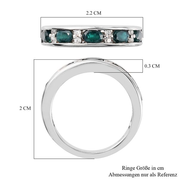 Grandidierit und Zirkon Halber band Ring 925 Silber Platin-&Uuml;berzug image number 7