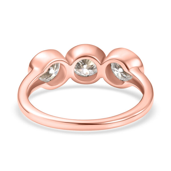 D&rsquo;joy 100 Facetten Moissanit Ring 925 Silber 750 Ros&eacute;gold Vermeil (Gr&ouml;&szlig;e 21.00) ca. 1,37 ct image number 5