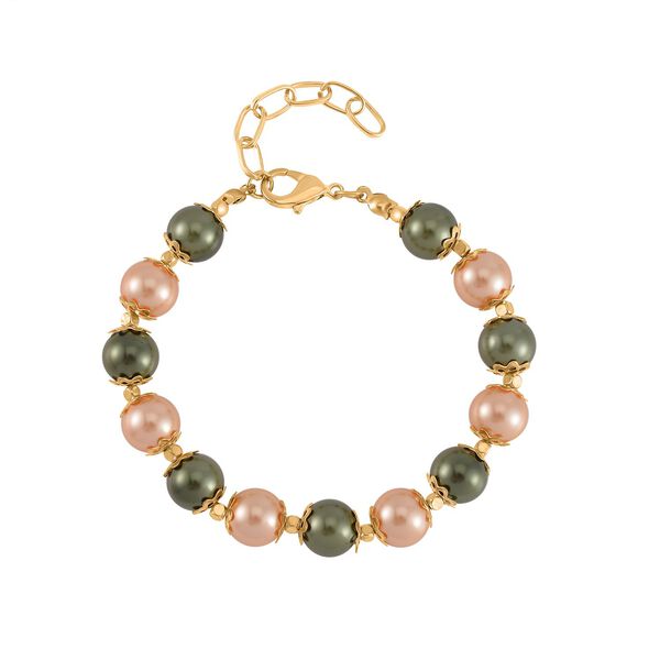 Rote Muschelkernperle Schmuckset  Legierung vergoldet image number 6