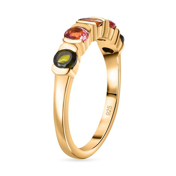 AA Mehrfarbig-Turmalin Ring 925 Silber 750 Gelbgold Vermeil (Gr&ouml;&szlig;e 16.00) ca. 0,89 ct image number 5