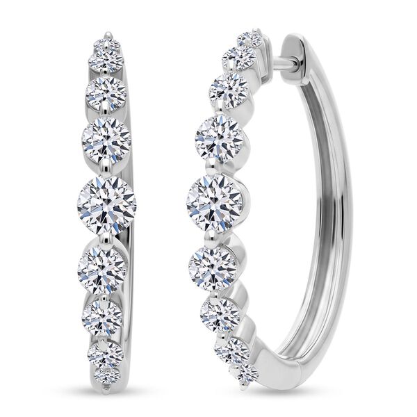 LUXURIANT SGL zertifizierte SI-GH Labor Diamant Ohrringe, 925 Silber rhodiniert - 1 ct.