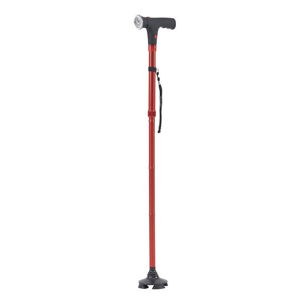 Klappbarer Smart-Walking-Stick mit drehbarem LED-Frontlicht in rot image number 0