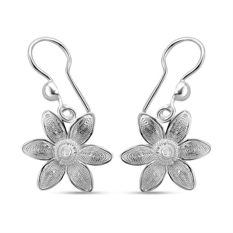 Royal Bali Kollektion- Florale Ohrringe in Silber image number 0