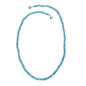 D'Joy AA Blauer Apatit Halskette ca. 45 cm 925 Silber rhodiniert ca. 84,70 ct.