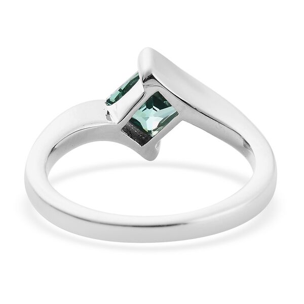 LUSTRO STELLA Hergestellt mit Grüner ZIRKONIA Solitär Ring 925 Silber Platin-Überzug (Größe 16.0) image number 5
