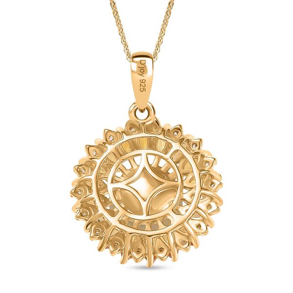 D'Joy AA goldener Südseeperlen- und gelber Saphir- und Zirkon-Anhänger mit 50cm Kette image number 5