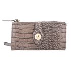 Echtleder Portemonnaie mit Krokoprägung, 18,5x1,5x9,5 cm, taupe