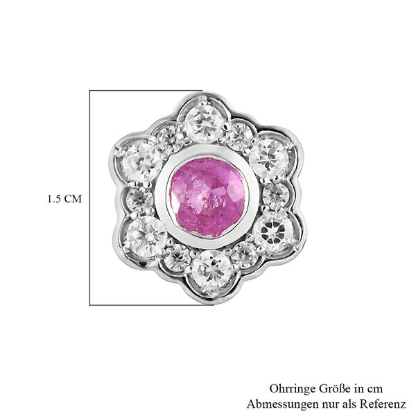 Premium Ilakaka Rosa Saphir und Zirkon Ohrstecker 925 Silber platiniert (Fissure gef&uuml;llt) ca. 2,93 ct image number 6