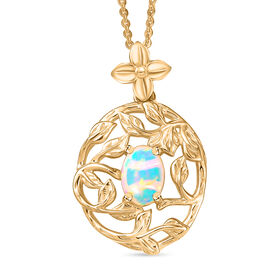 AA Natürlicher, äthiopischer Welo Opal Anhänger mit 50cm Kette - 0.55 ct