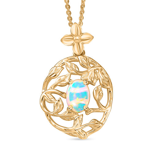 AA Natürlicher, äthiopischer Welo Opal Anhänger mit 50cm Kette - 0.55 ct image number 0