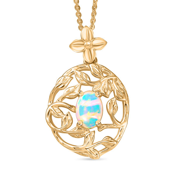AA Nat&uuml;rlicher, &auml;thiopischer Welo Opal Anh&auml;nger mit 50cm Kette - 0.55 ct