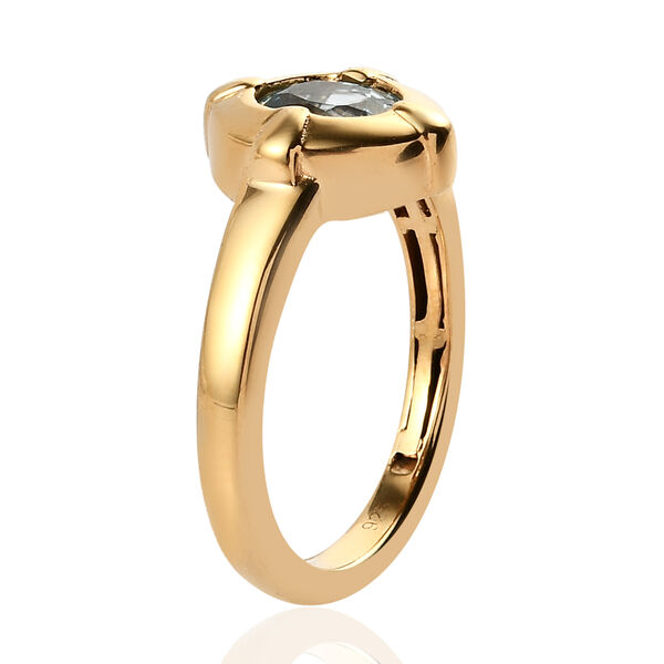 2er-Set Kambodschanischer blauer Zirkon Ring und Anh&auml;nger 925 Silber vergoldet ca. 2,62 ct image number 4