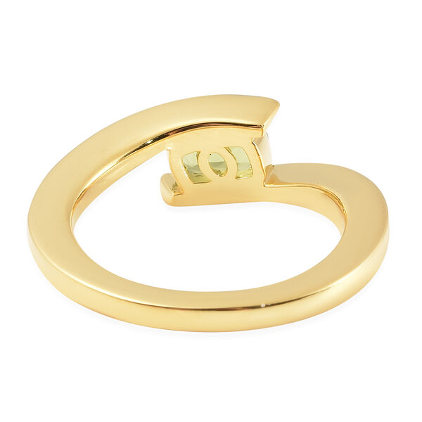 Peridot Solit&auml;r Ring 925 Silber Gelbgold Vergoldet image number 5