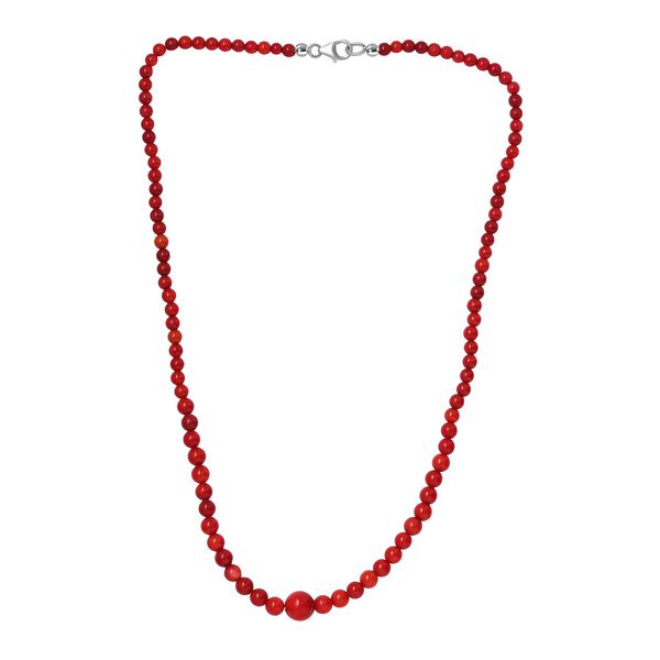 Koralle Halskette ca. 50 cm Edelstahl rhodiniert ca. 88,20 ct. image number 4