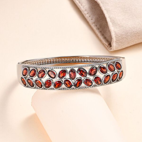 Mosambik Granat Armreif, ca. 19 cm, Edelstahl ca. 13.11 ct image number 2