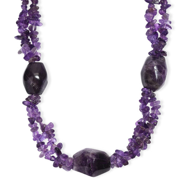 Afrikanische Amethyst 50+2,5cm Halskette - 330 ct.