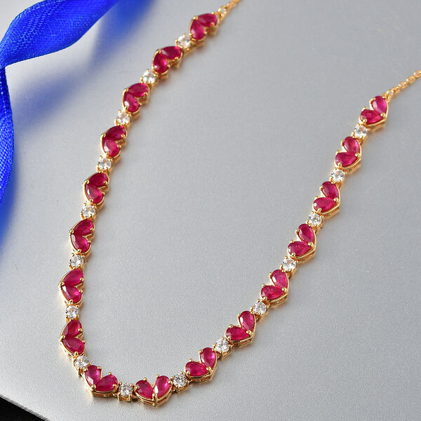 D'Joy afrikanische Rubin und Zirkon 45cm Halskette - 13,06 ct. image number 1