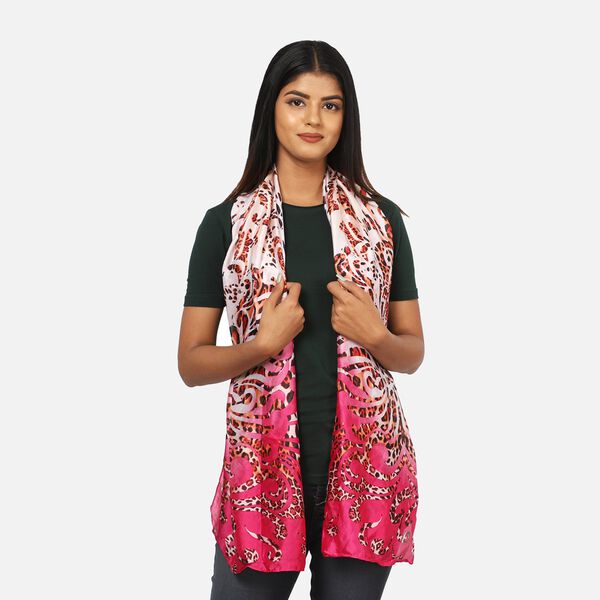 100% nat&uuml;rlicher Satin Seiden Schal, Rosa image number 2