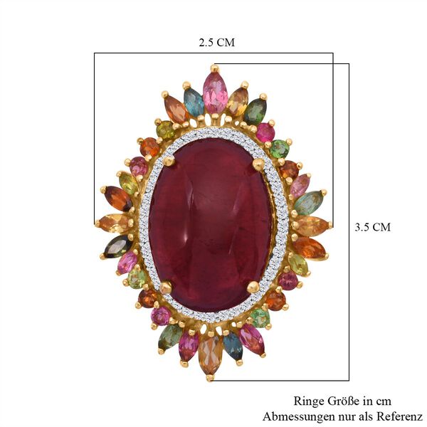 Afrikanischer Rubin, Zirkon und Multi-Turmalin Ring - 23,41 ct. image number 6
