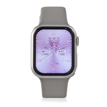 Smartwatch HW mini 2 1,75 Zoll Silber, Set mit 7 Wechselarmb&auml;ndern inklusive kristallbesetztem Armband, IP67, Bluetooth 5.2, kabelloses Laden, Grau