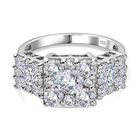 Moissanit Ring 925 Silber rhodiniert (Größe 18.00) ca. 2,24 ct