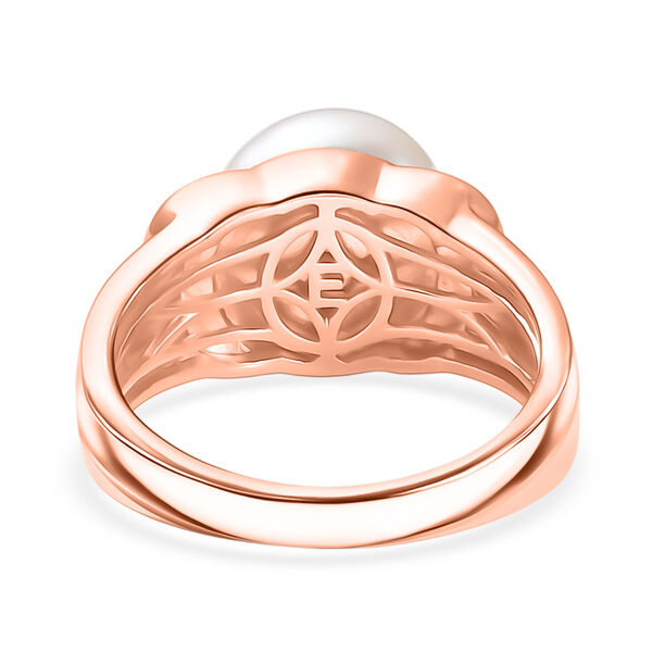 EVER TRUE Süßwasser Perle (10.5-11 mm), Weißer Zirkon Ring Nickelfreies Messing (Größe 18.00) image number 5