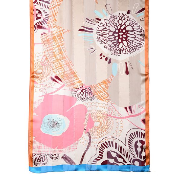 LA MAREY: Bedruckter Schal aus 100% Maulbeerseide, inkl. Geschenkbox, W&uuml;stenfarben image number 4