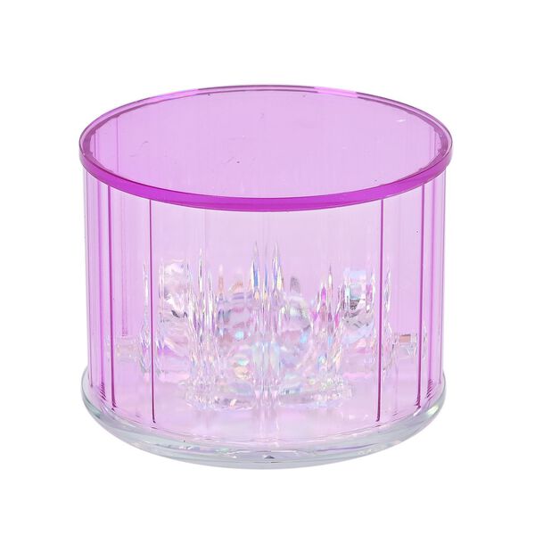 Deko Vorratsglas aus Kristallglas mit Lotusbl&uuml;te Deckel, pink image number 2