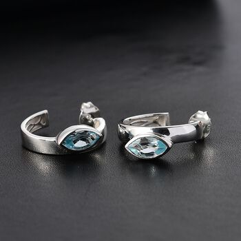 Himmelblauer Topas Ohrringe 925 Silber ca. 1.84 ct