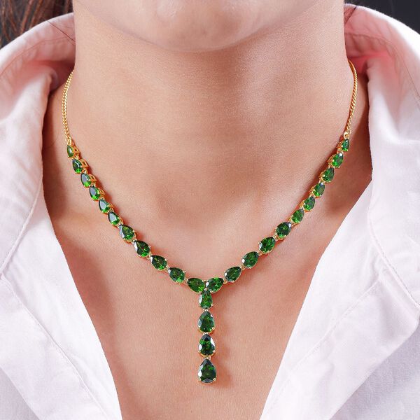 Nat&uuml;rliche Chromdiopsid-Halskette, 45 cm - 16,90 ct. image number 2