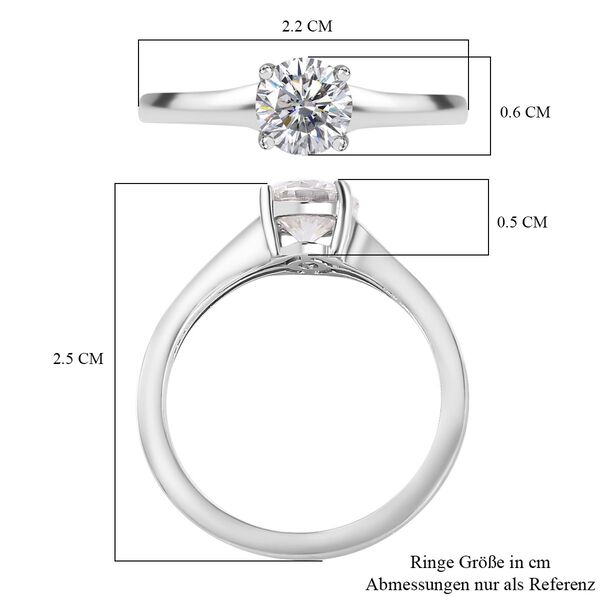 Moissanit Ring, 925 Silber rhodiniert - 0,75 ct. image number 5