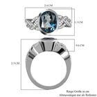 London Blau Topas und weißer Zirkon Ring, 925 Silber platiniert (Größe 18.00) ca. 4.55 ct image number 6