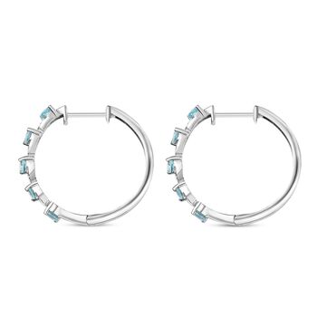 Djoy AA Betroka Blauer Apatit Meeresrauschen Ohrringe 925 Silber rhodiniert ca. 1.26 ct