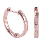 Diamant-Creolen, 925 Silber Roségold Vermeil ca. 0,15 ct