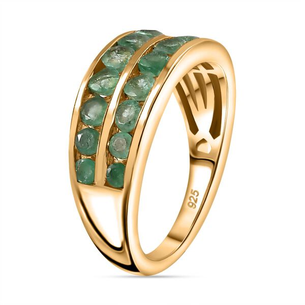 Kagem Sambischer Smaragd Ring, 925 Silber 750 Gelbgold Vermeil (Größe 21.00) ca. 1.74 ct image number 5