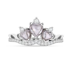 Lustro Stella Weißer Zirkonia Ring 925 Silber rhodiniert (Größe 17.00)