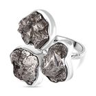 Meteorit Ring 925 Silber rhodiniert (Größe 18.00) ca. 33,30 ct